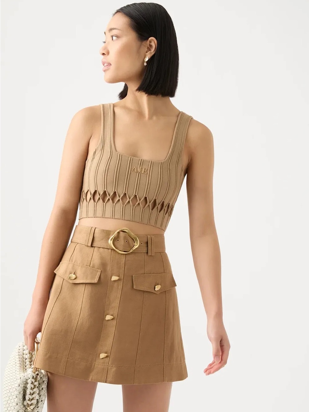 AJE NEY DIAMOND CUT OUT CROP TOP